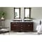 James Martin Vanities Brittany 72in Double Vanity, Burnished Mahogany w/ 3 CM Carrara Marble Top 650-V72-BNM-3CAR - alternate 5